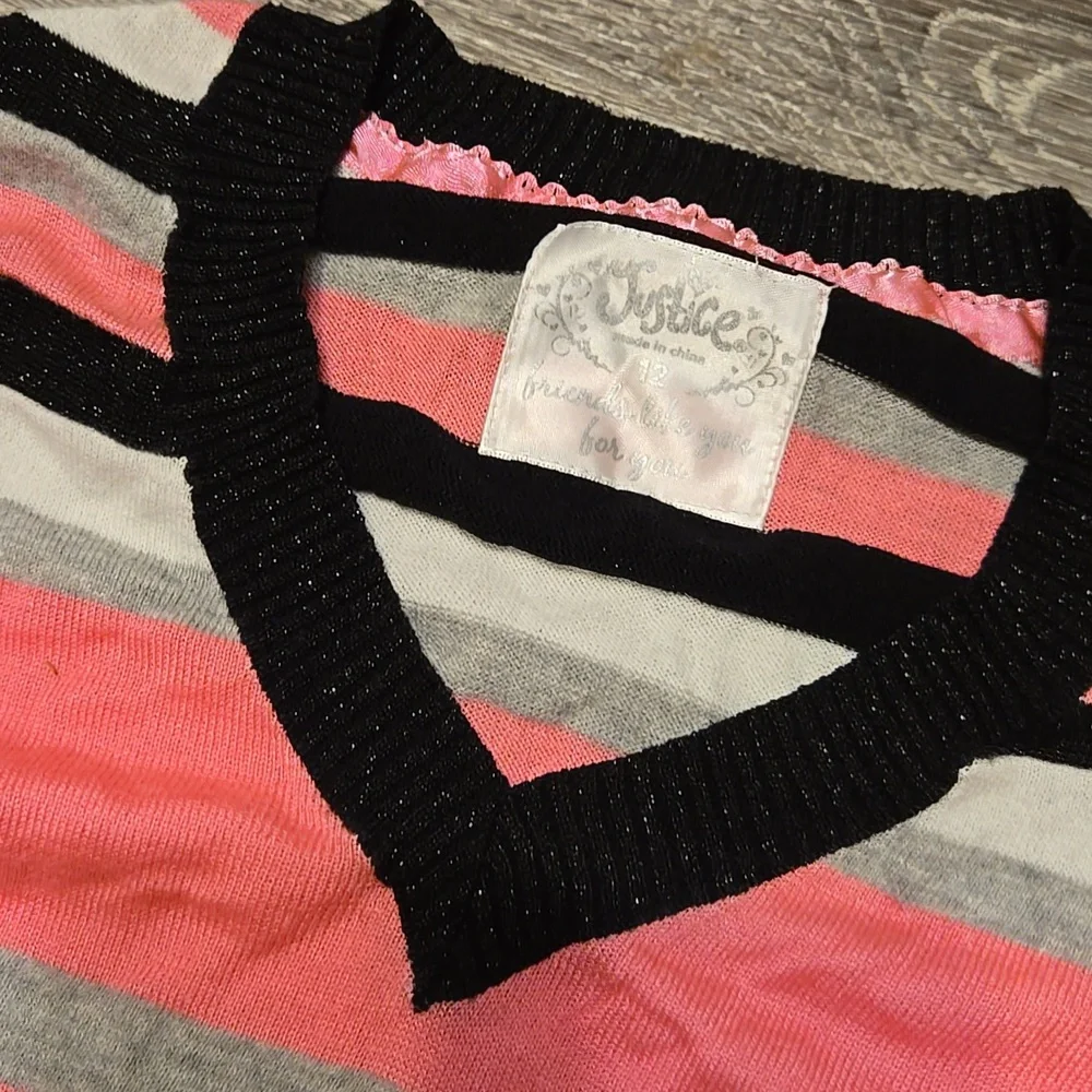 Justice Striped Sweater Dress Sz 12